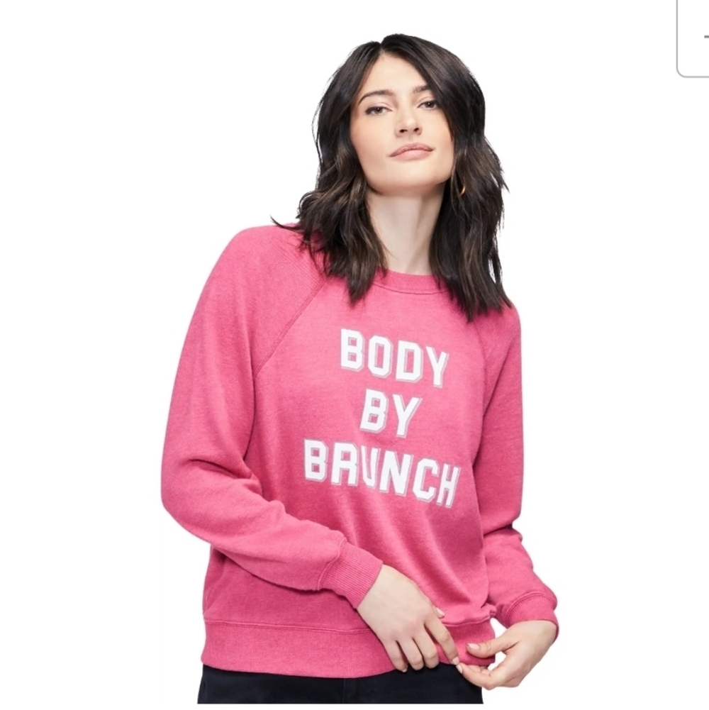 Wildfox "Body by brunch" sweatshirt size L in a beautiful sangria color, nwt! - Picture 2 of 10